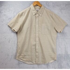 Flint and Tinder Shirt Medium Tan Geometric Classic Fit Cotton Stretch